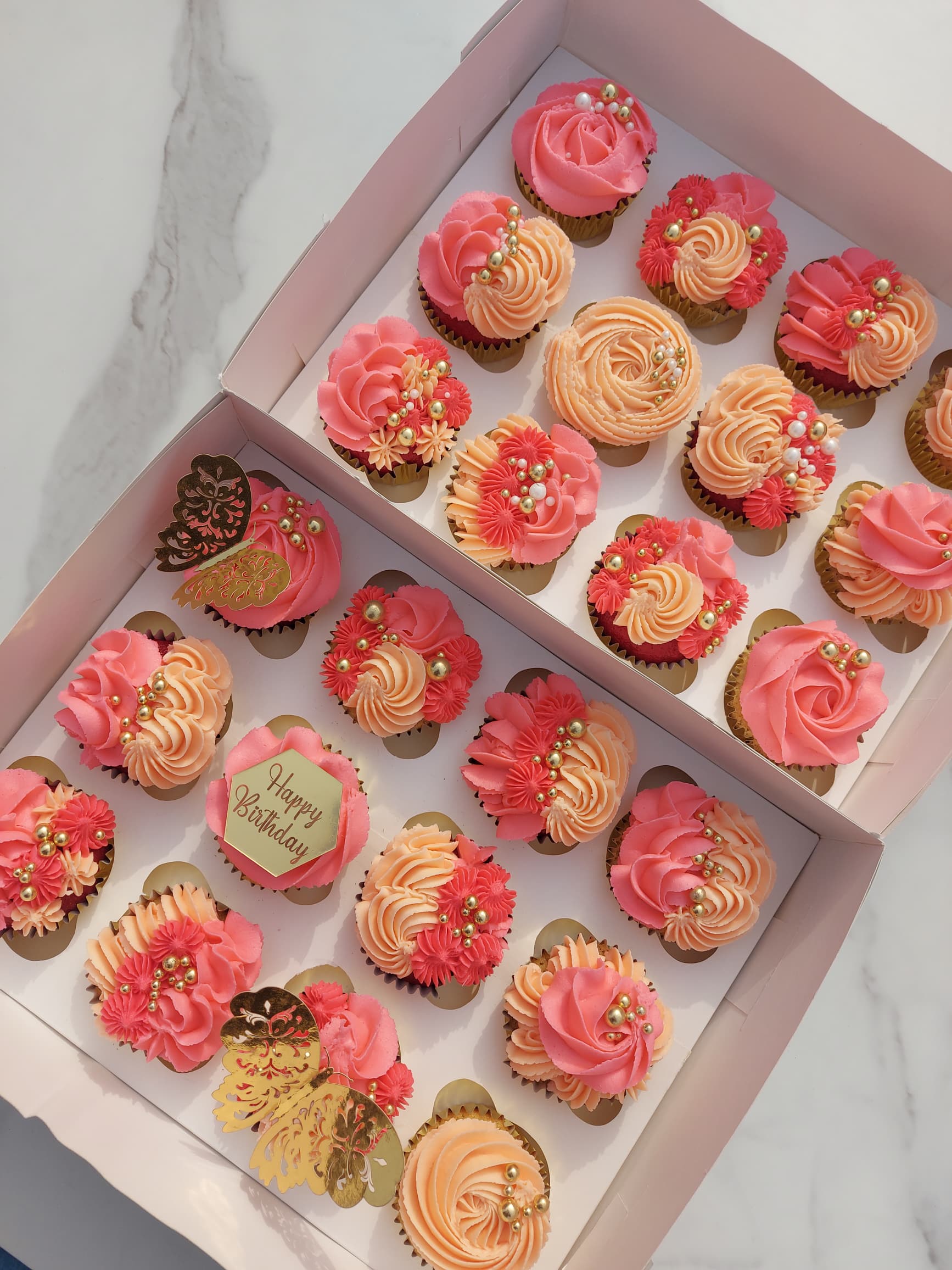 Pink rosette cupcakes